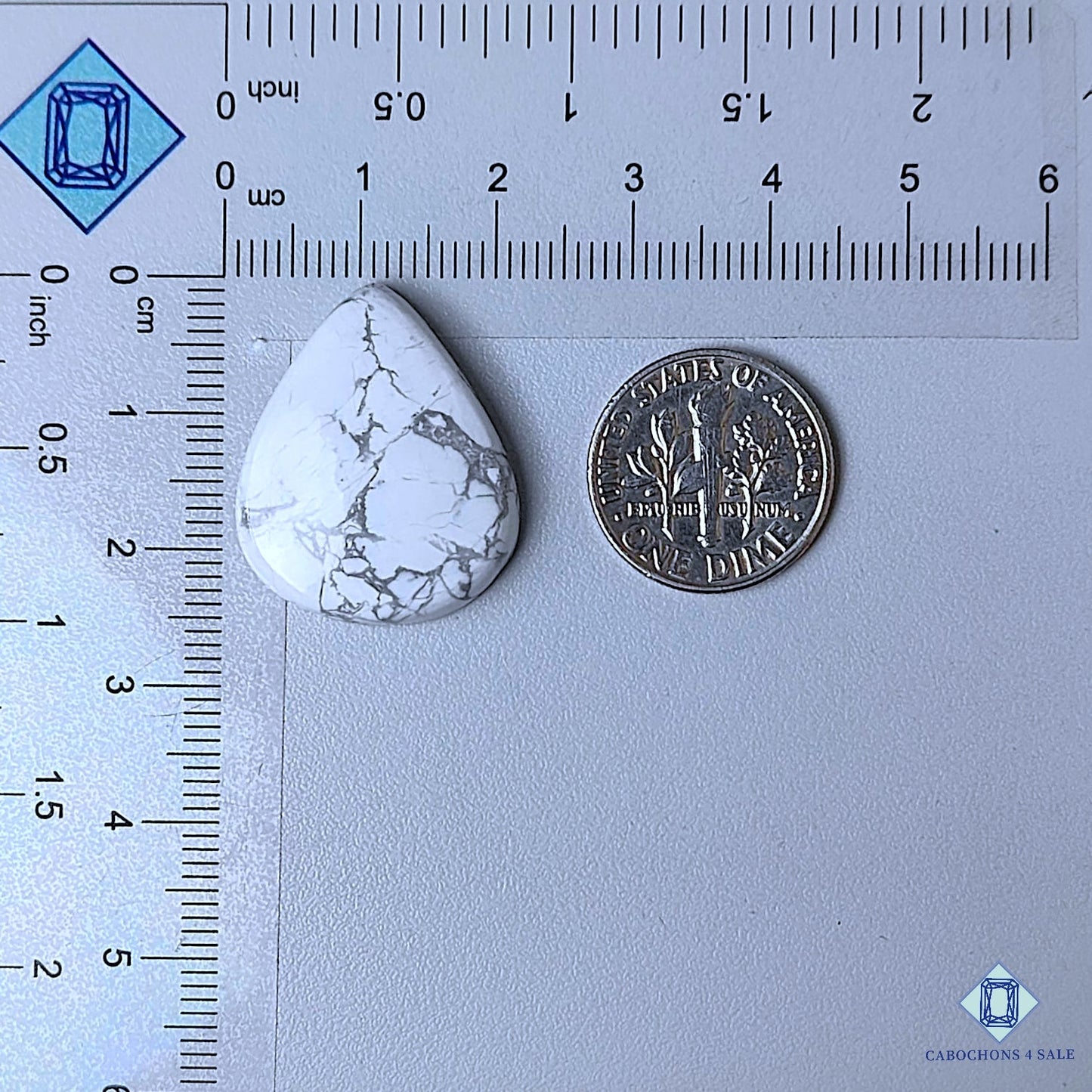 Natural Howlite Gemstone  Pear Cabochons 25*20*5mm from California available for sale