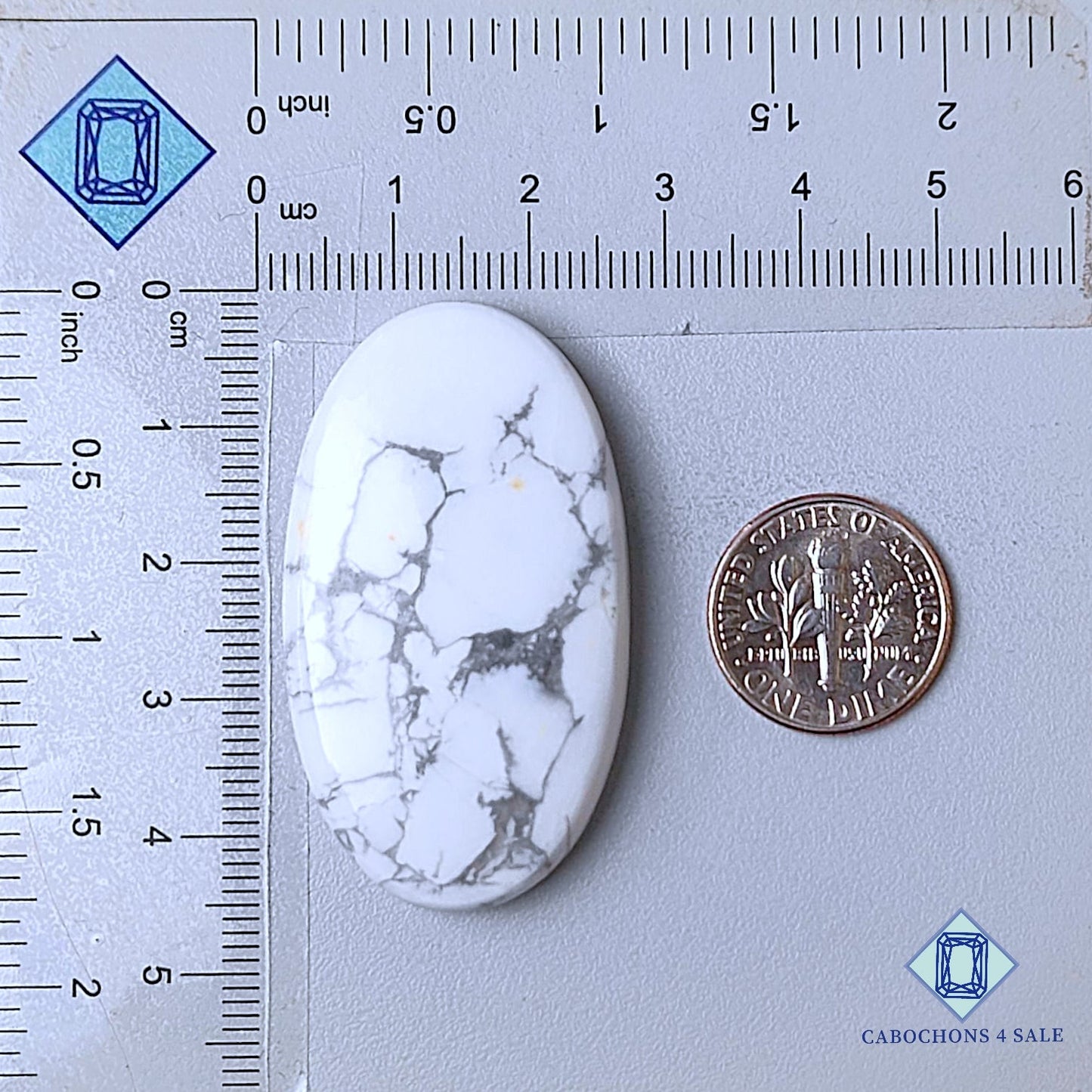 Natural Howlite Gemstone  Oval Cabochons 44*25*7mm from California available for sale