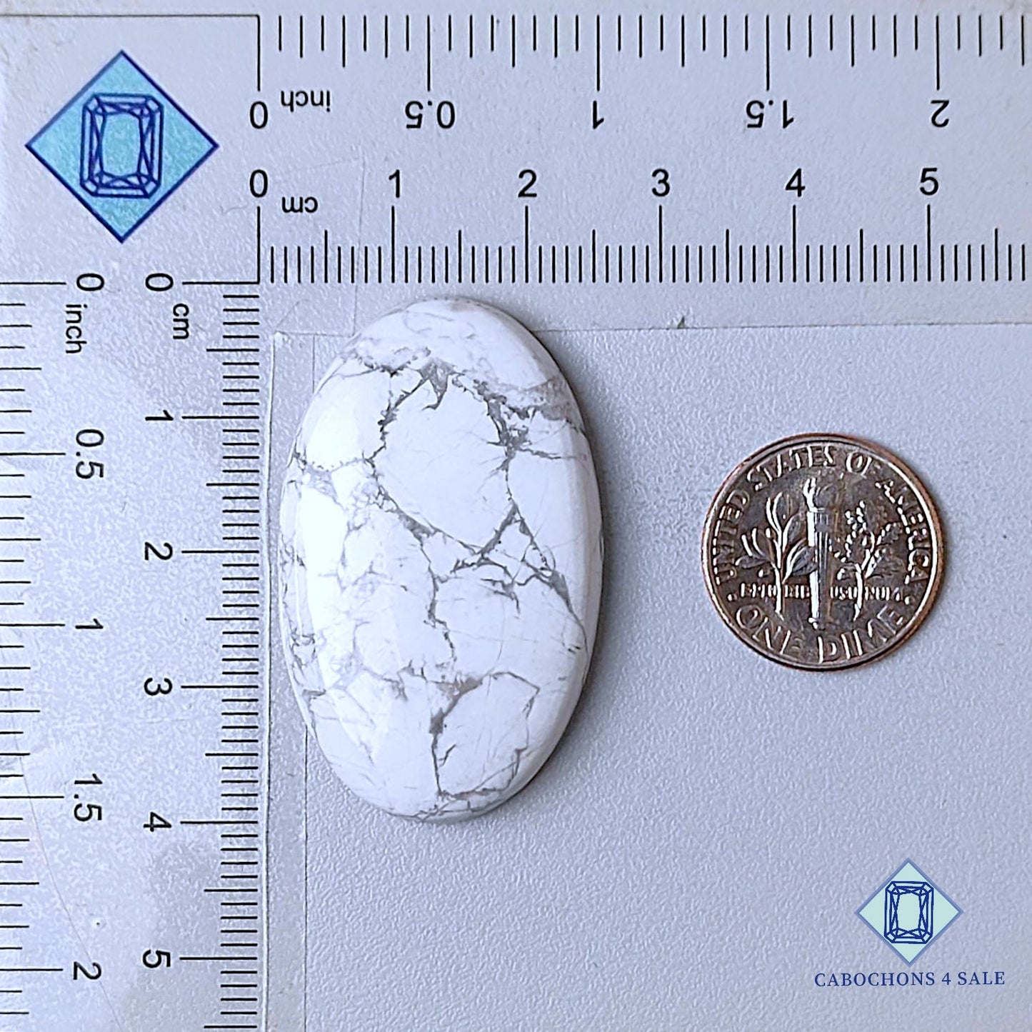 Natural Howlite Gemstone  Oval Cabochons 38*24*6mm from California available for sale