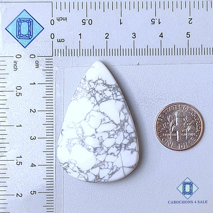 Natural Howlite Gemstone  Pear Cabochons 44*30*6mm from California available for sale