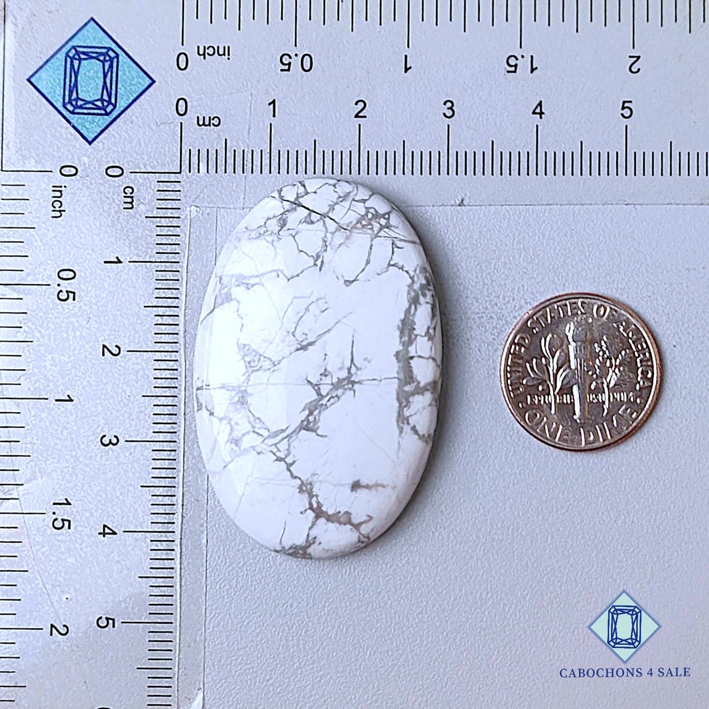 Natural Howlite Gemstone  Oval Cabochons 42*27*6mm from California available for sale