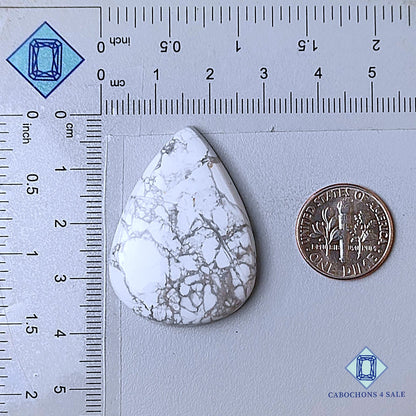 Natural Howlite Gemstone  Pear Cabochons 36*26*6mm from California available for sale