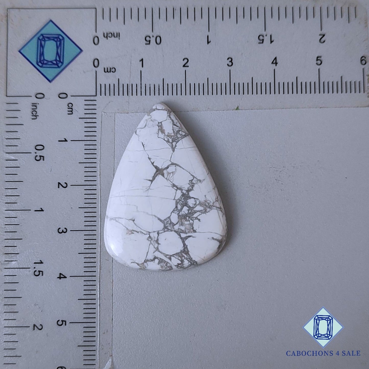 Natural Howlite Gemstone  Pear Cabochons 37*27*5mm from California available for sale