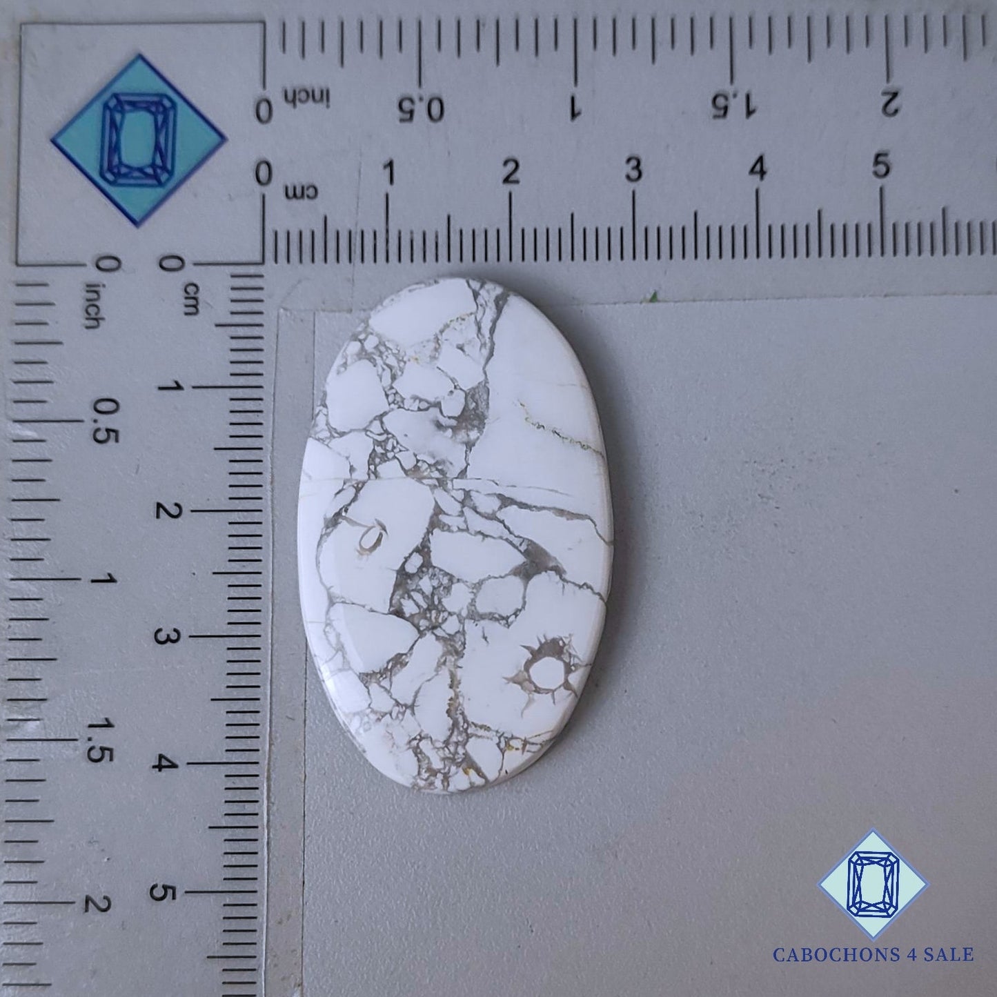 Natural Howlite Gemstone  Oval Cabochons 41*25*4mm from California available for sale