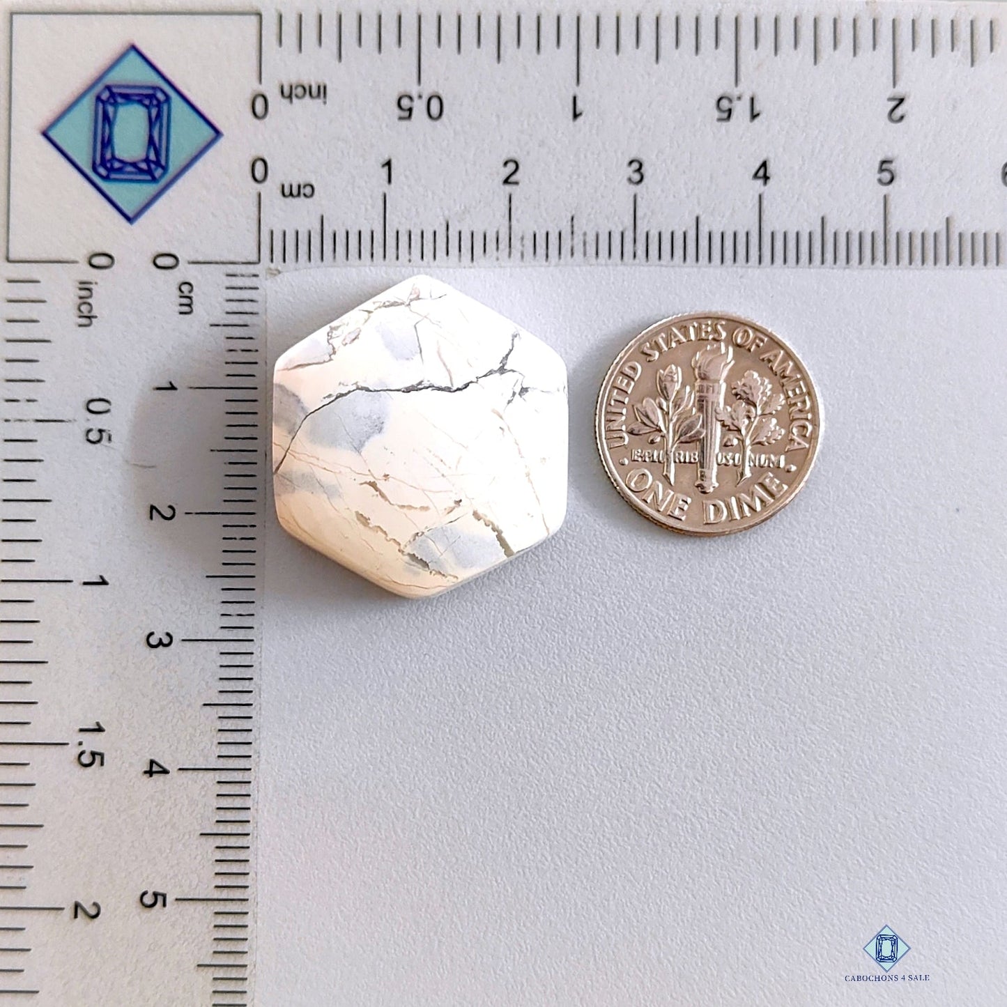 Howlite Hexagon Cabochons