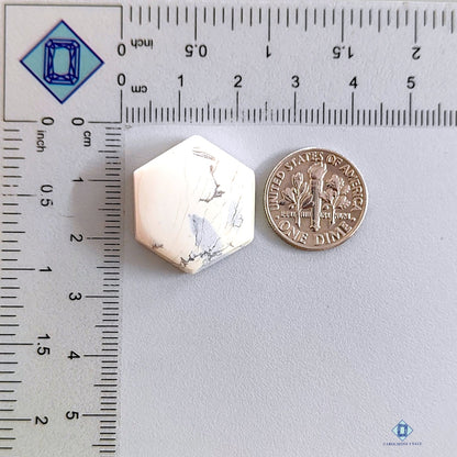 Howlite Hexagon Cabochons