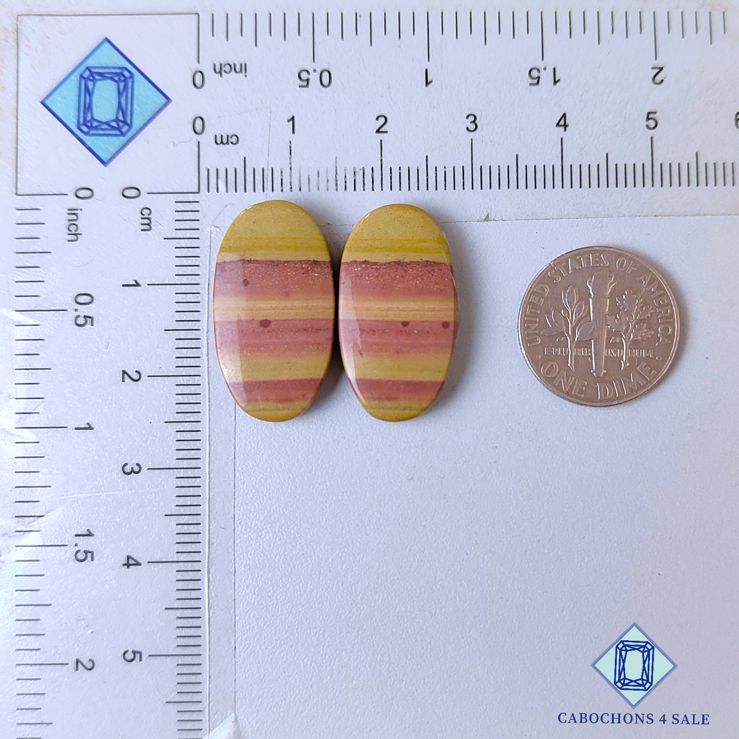 Pares ovalados de jaspe imperial 23*13*4 mm