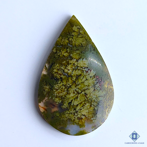 Indonesian Moss Agate Pear Cabochons 46*28*6mm
