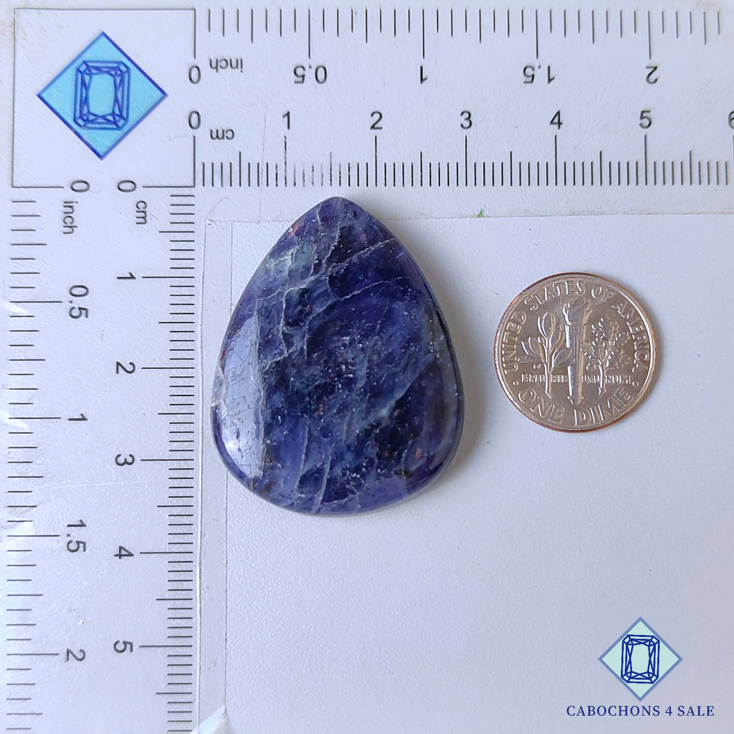 Iolite Sunstone Pear Cabochons