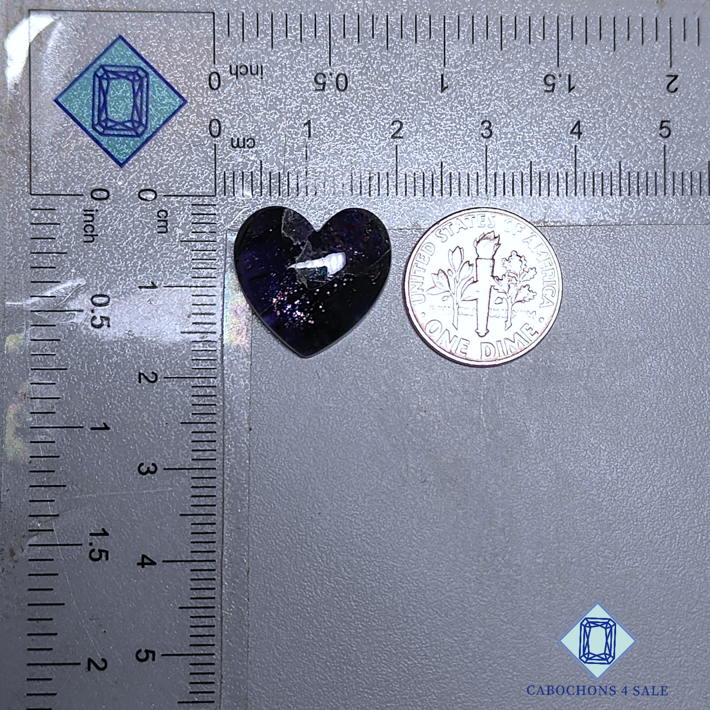 Iolite Sunstone Heart Carvings