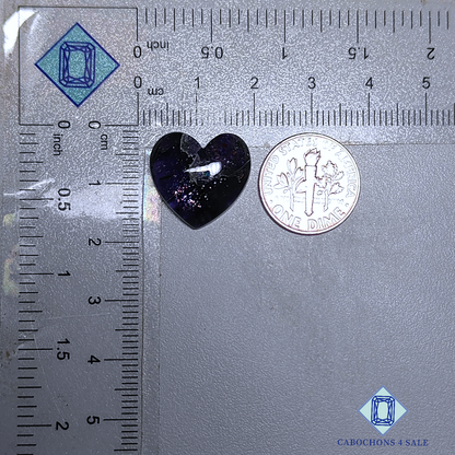 Iolite Sunstone Heart Carvings