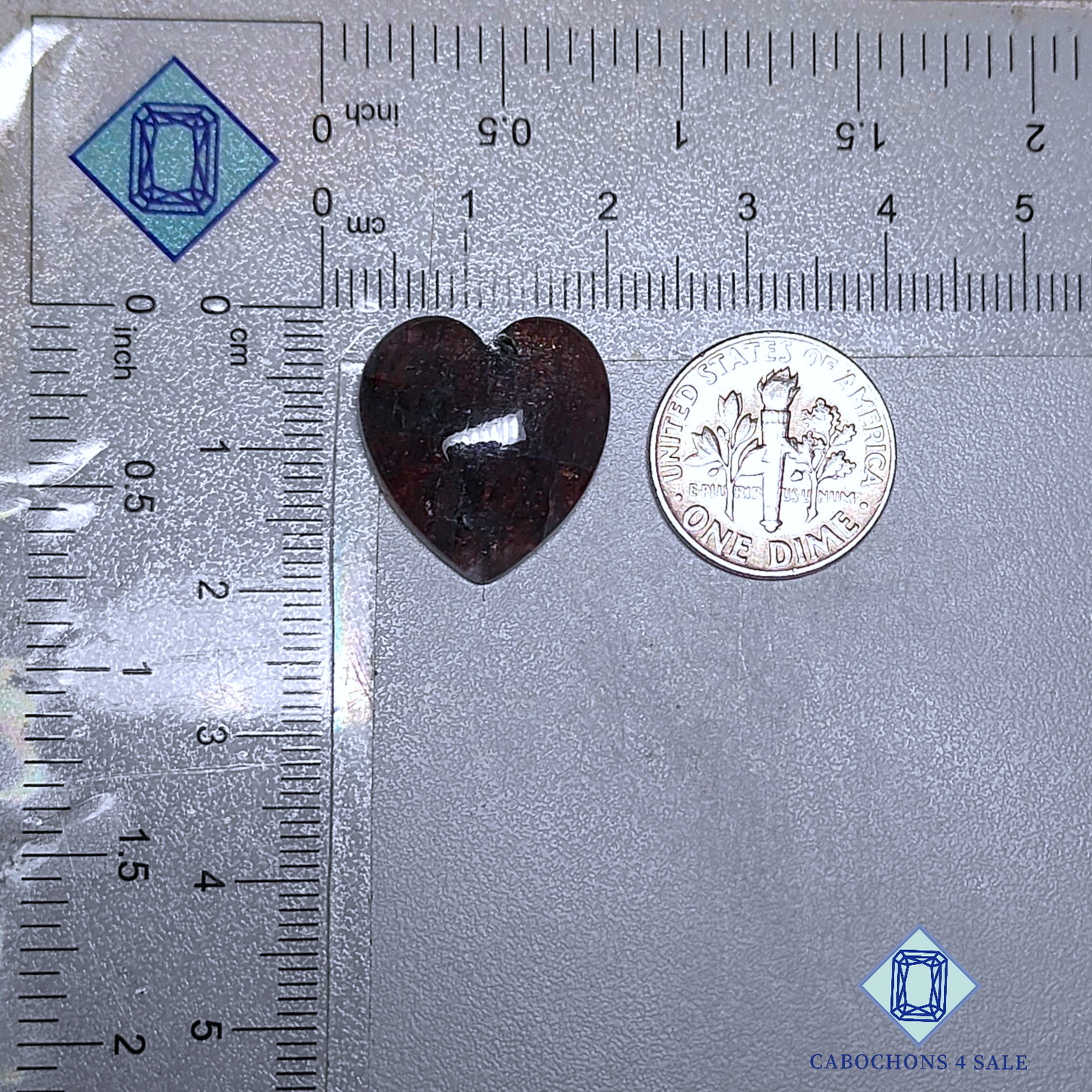 Iolite Sunstone Heart Carvings