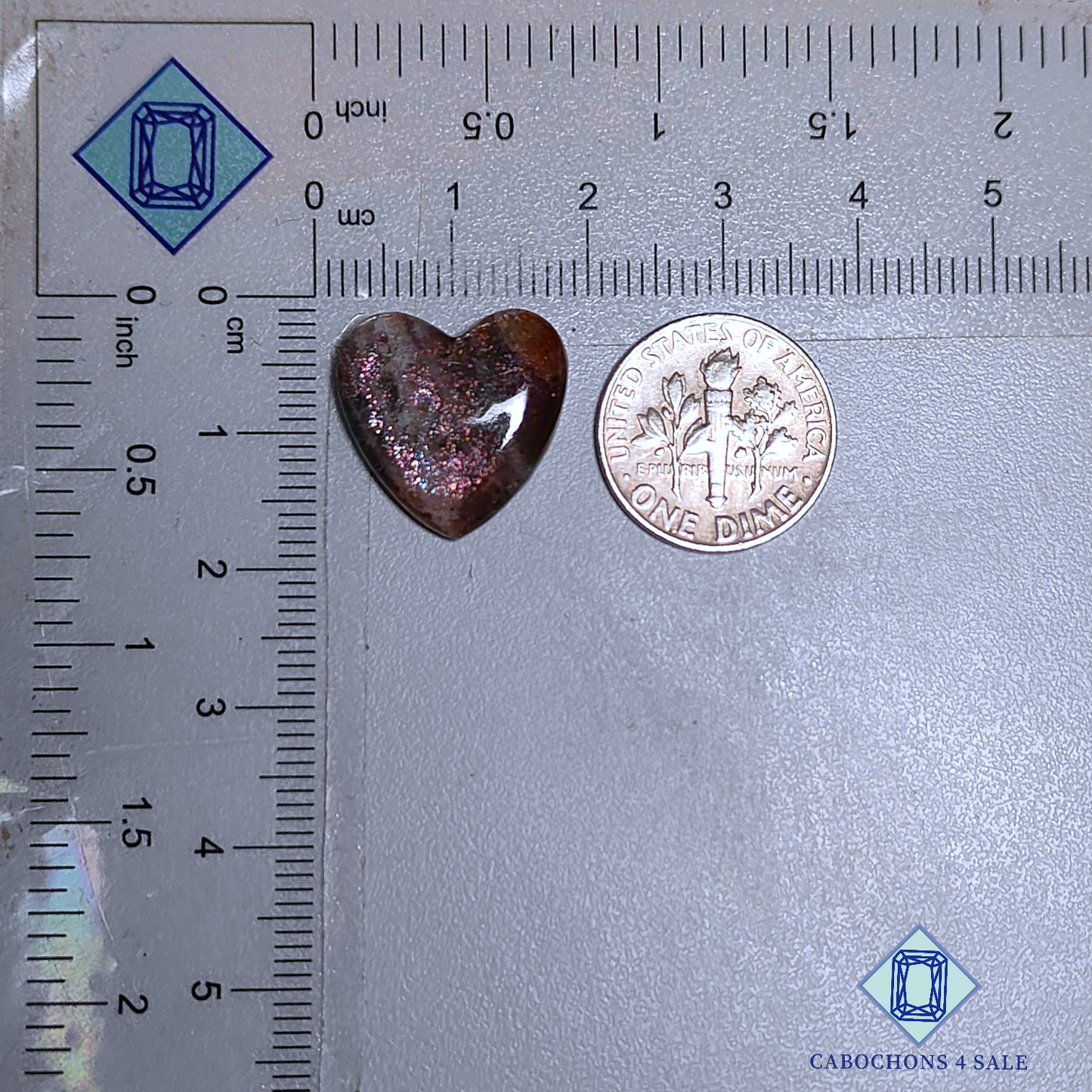 Iolite Sunstone Heart Carvings