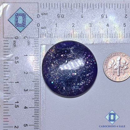 Cabujones redondos de piedra solar iolita