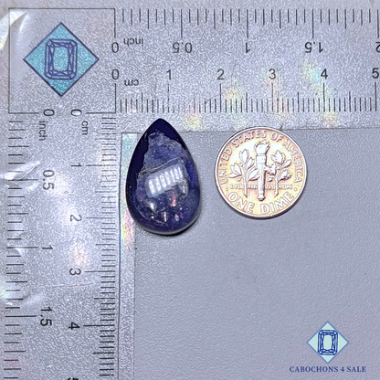 Iolite Sunstone Pear Cabochons