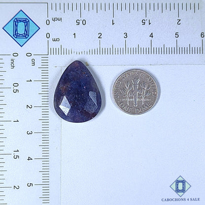 Natural Iolite Sunstone Gemstone Pear Rose Cut 24*18*5mm available for sale