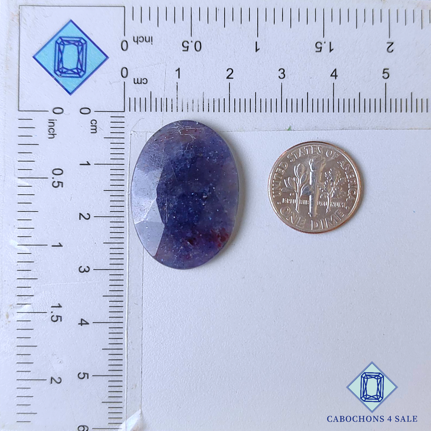 Iolite Sunstone Oval Rose Cut