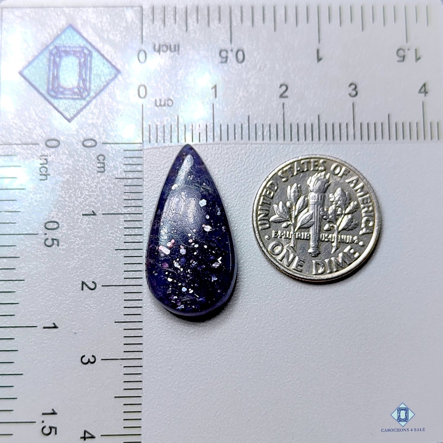 Iolite Sunstone Pear Cabochons