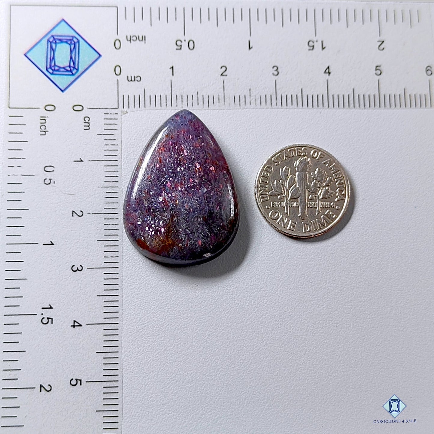 Iolite Sunstone Pear Cabochons