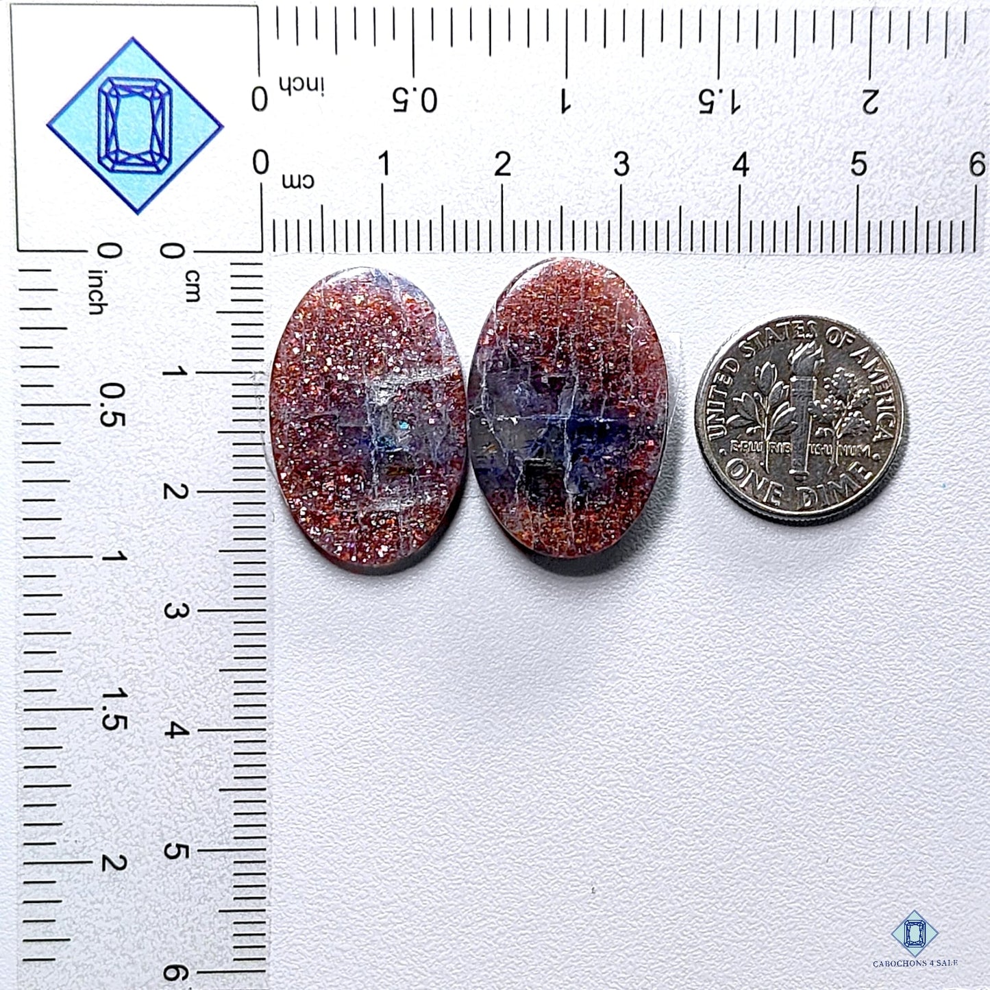 Iolite Sunstone Oval Pairs