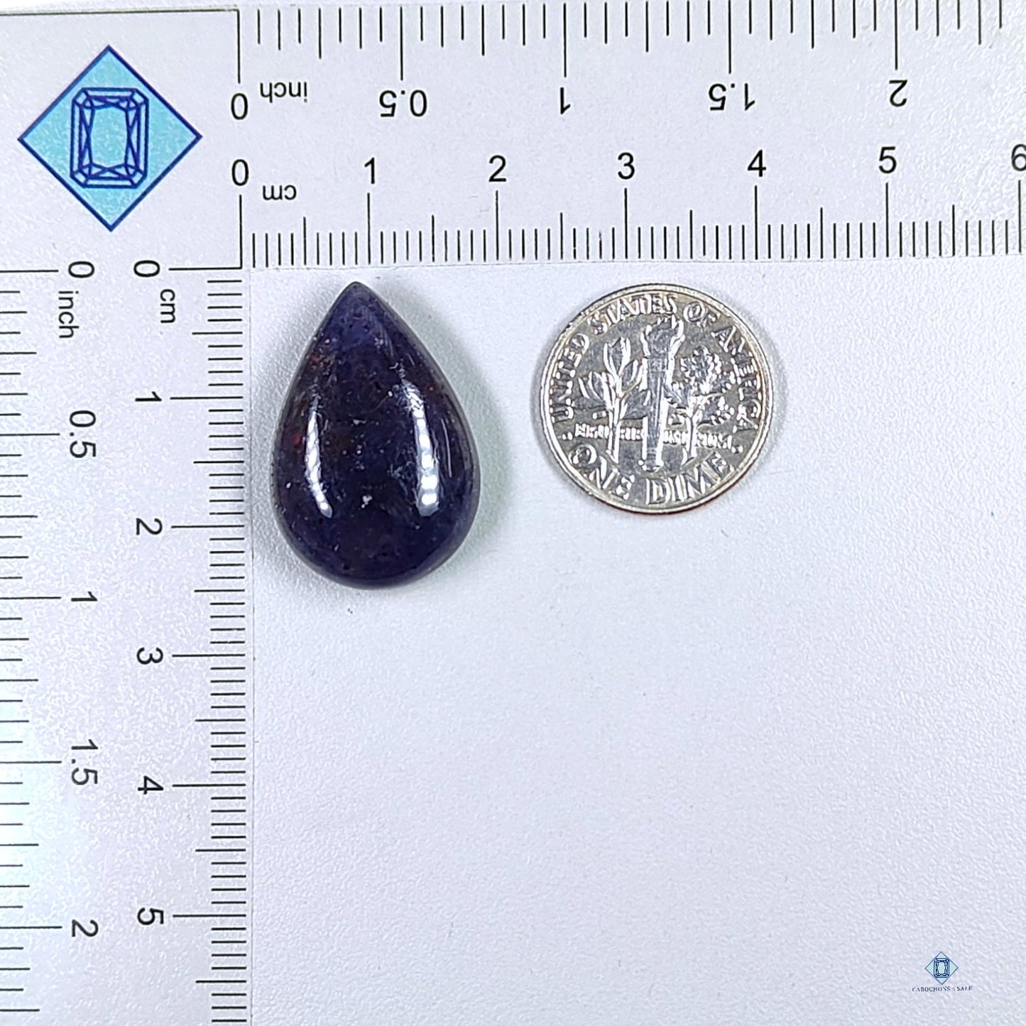 Iolite Sunstone Pear Cabochons