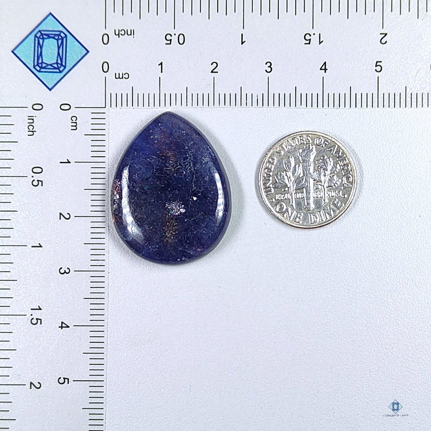 Iolite Sunstone Pear Cabochons