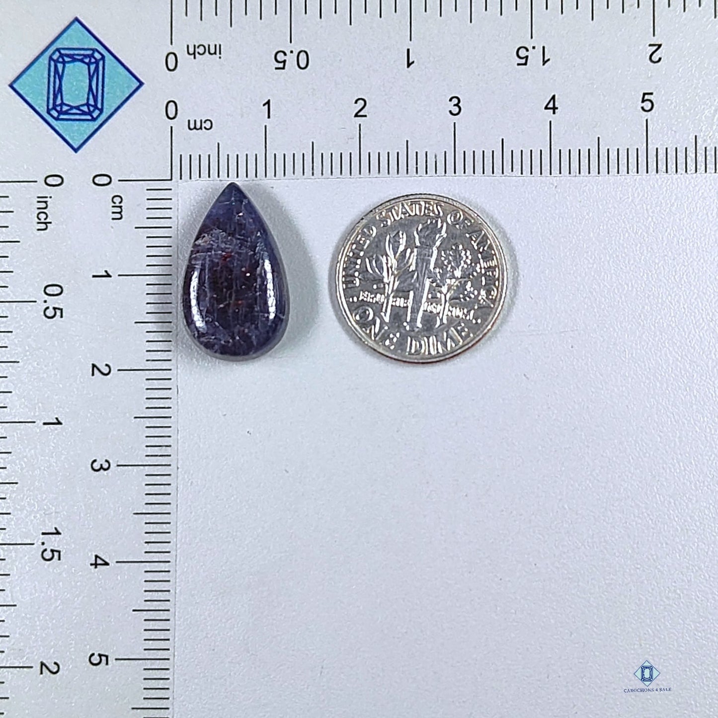 Iolite Sunstone Pear Cabochons