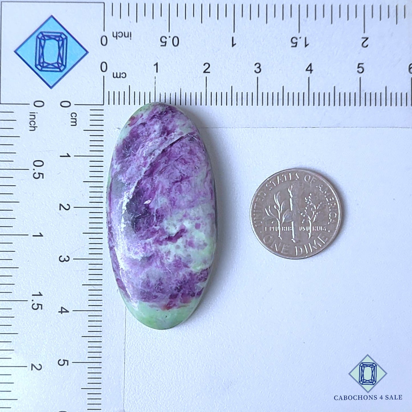 Cabujones ovalados de piedra preciosa kammererita natural de 44 x 22 x 6 mm, procedentes de Turquía, disponibles para la venta.