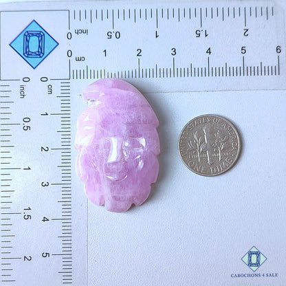 Natural Kunzite Gemstone  Oval Carvings 38*24*7mm from Brazil  available for sale