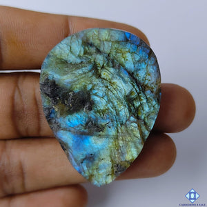 Labradorite Pear Druzy 46x34x7mm