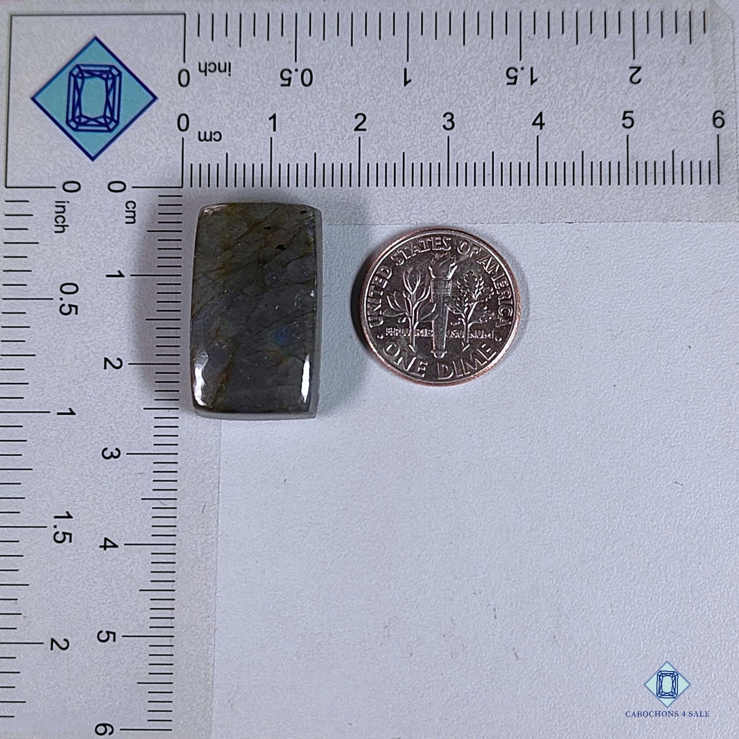 Cabujones rectangulares de labradorita multicolor 