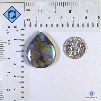 Cabujones de pera de labradorita multicolor