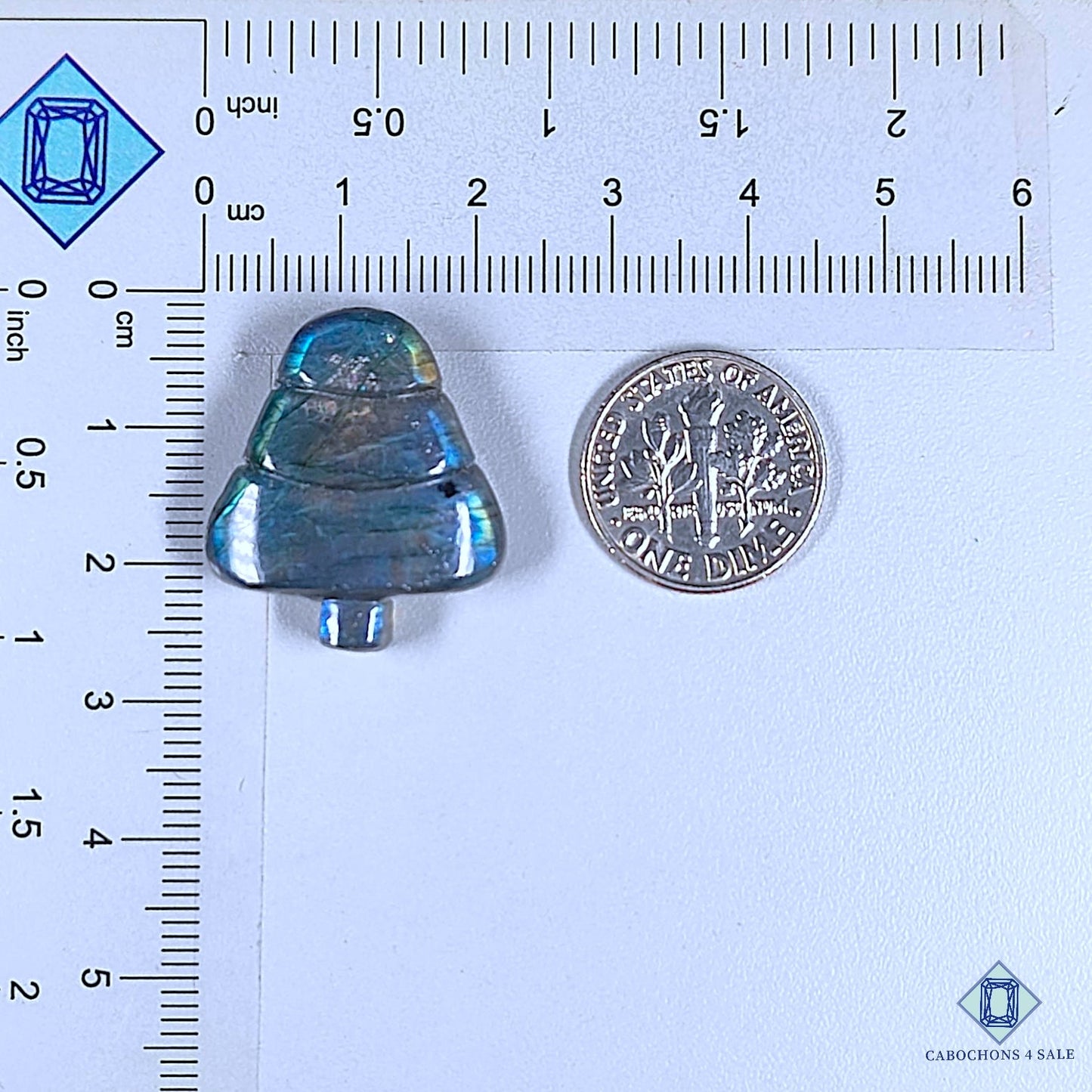 Natural Blue Labradorite Gemstone  Halloween Carvings 25*21*7mm from Madagascar available for sale