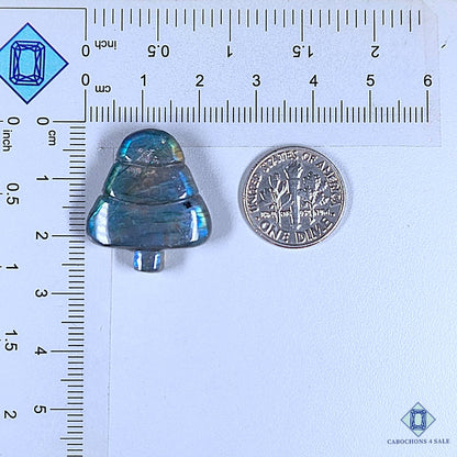 Natural Blue Labradorite Gemstone  Halloween Carvings 25*21*7mm from Madagascar available for sale