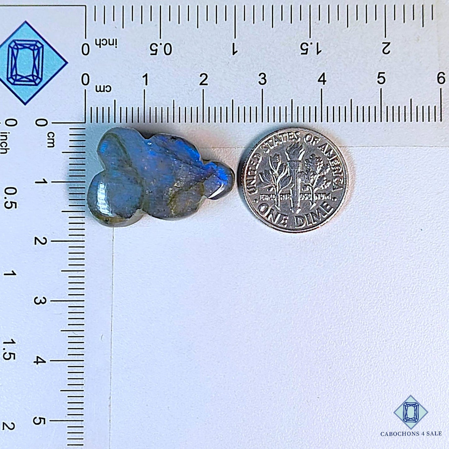 Natural Blue Labradorite Gemstone  Fancy Carvings 24*17*7mm from Madagascar available for sale