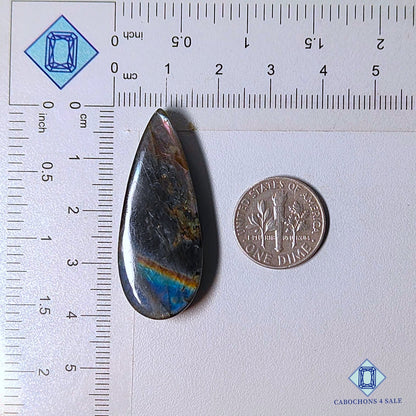 Cabujones de labradorita multicolor natural de 40 x 16 x 6 mm, de Madagascar, disponibles para la venta. 