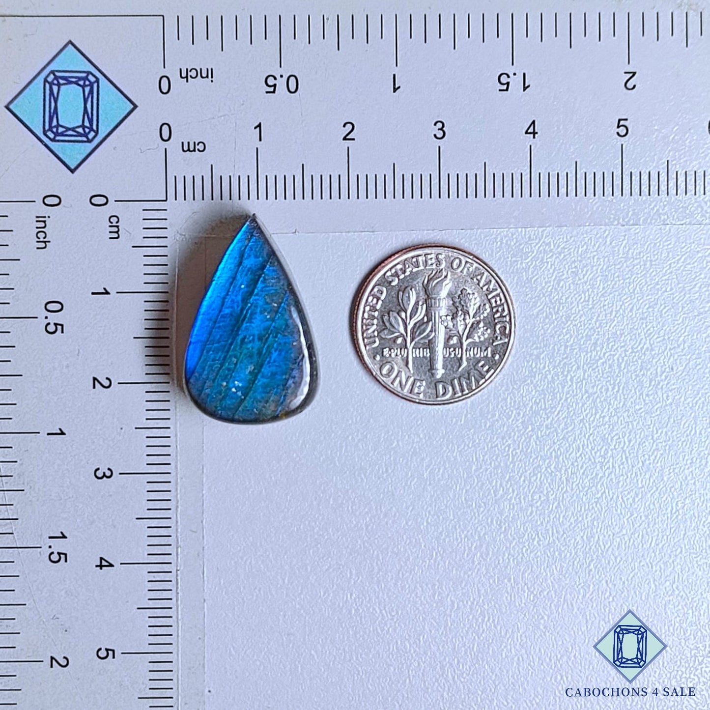 Natural Labradorite Gemstone  Pear Cabochons 23*15*7mm from Madagascar available for sale