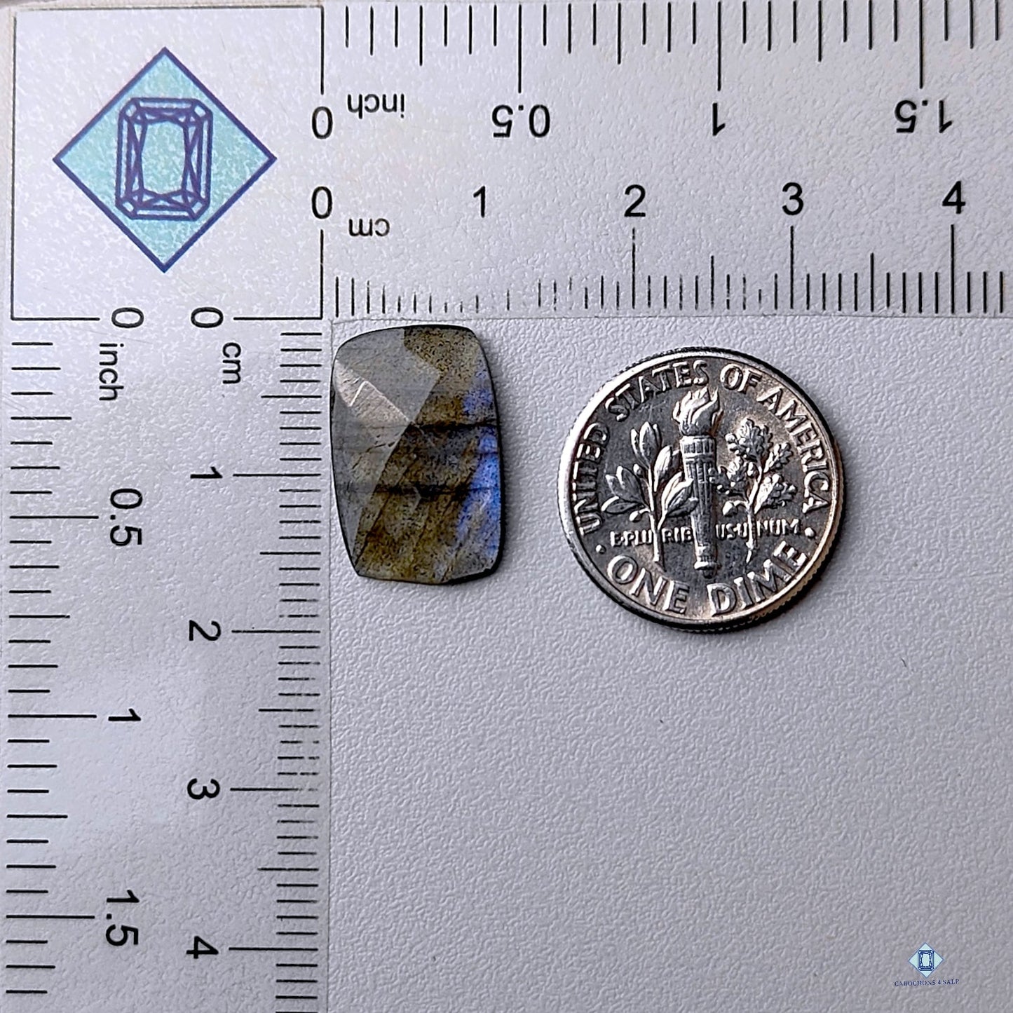 Labradorite Rectangular Checker Cut