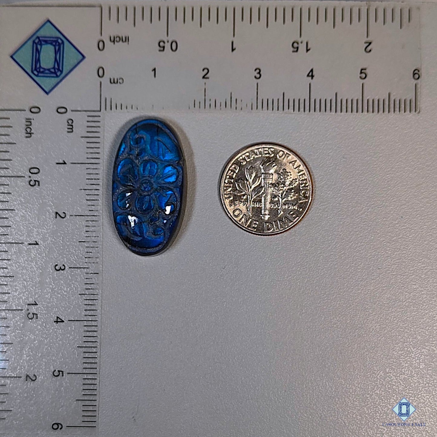 Blue Labradorite Oval Carvings