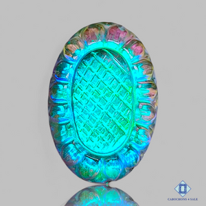 Labradorite Coated + Crystal Quartz Doublet Oval Doublets 30*20*7mm