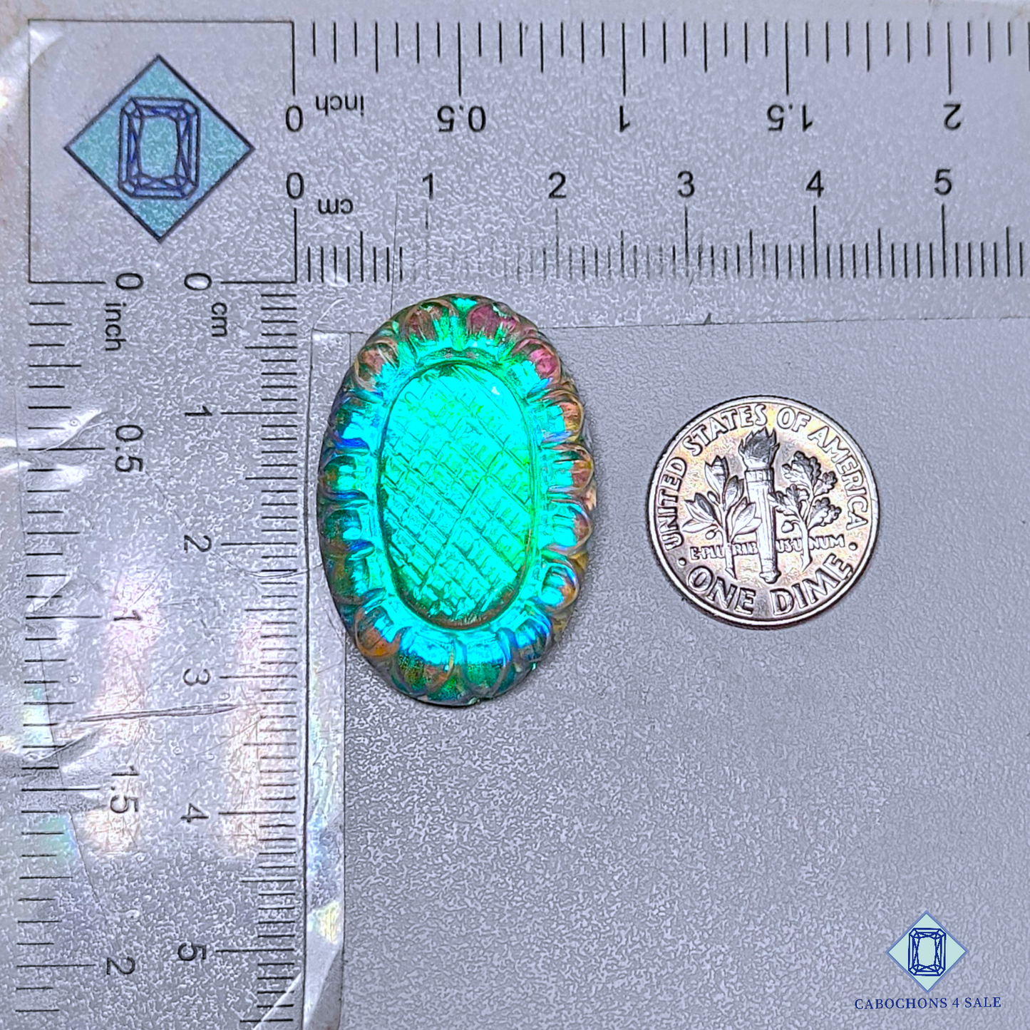 Labradorite Coated + Crystal Quartz Doublet