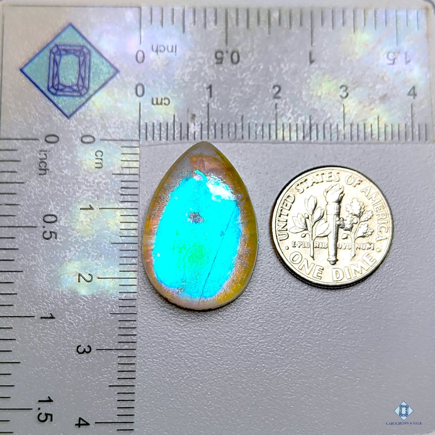 Labradorite Coated Doublets Pear Doublets