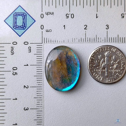 Labradorite Coated + Crystal Quartz Doublets Oval Doublets