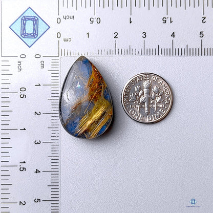 Labradorite + Golden Rutile Pear Doublets