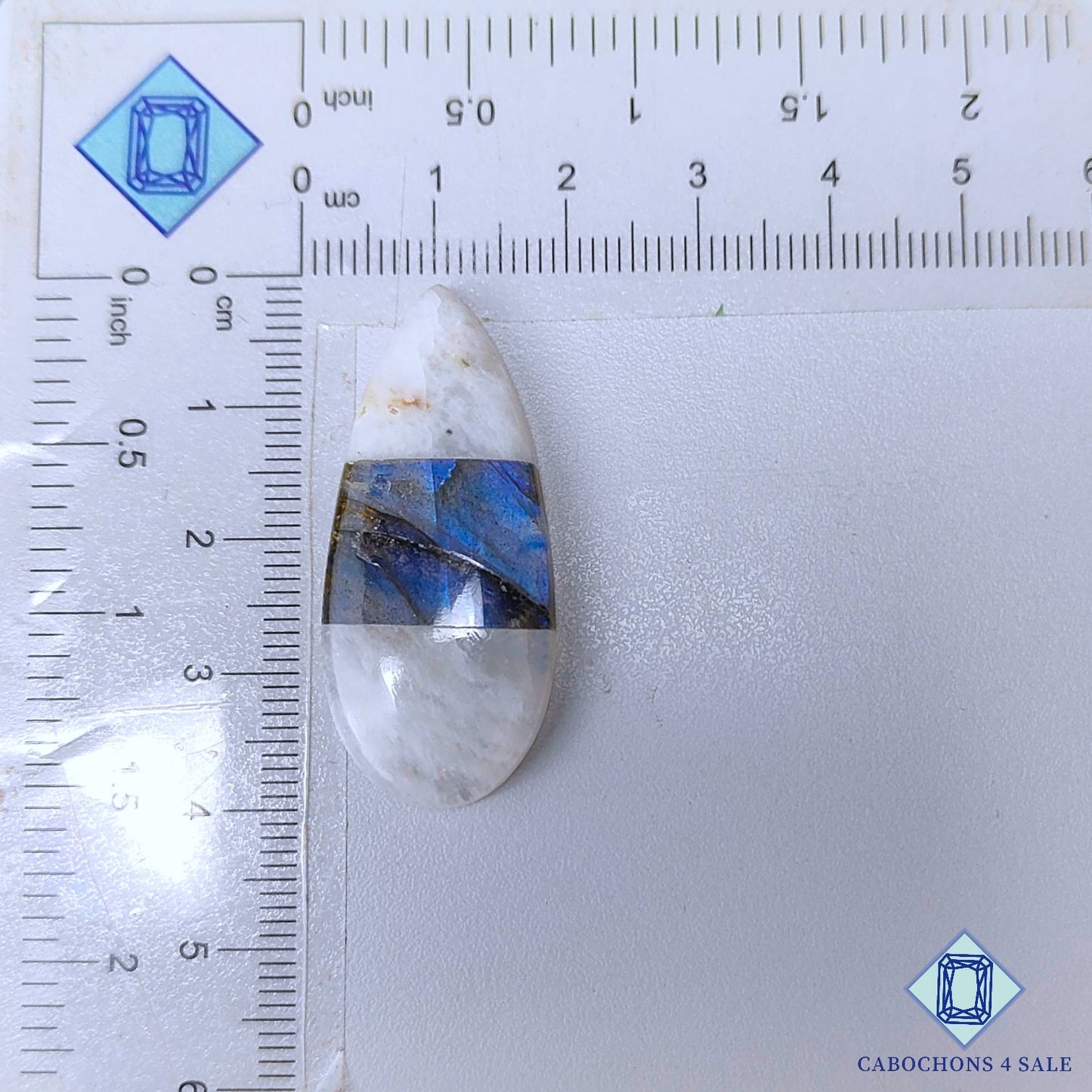 Labradorite + Moonstone Gemstone  Pear Doublets 39*17*5mm available for sale