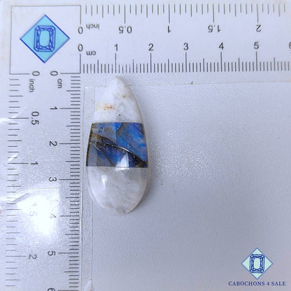 Labradorite + Moonstone Gemstone  Pear Doublets 39*17*5mm available for sale
