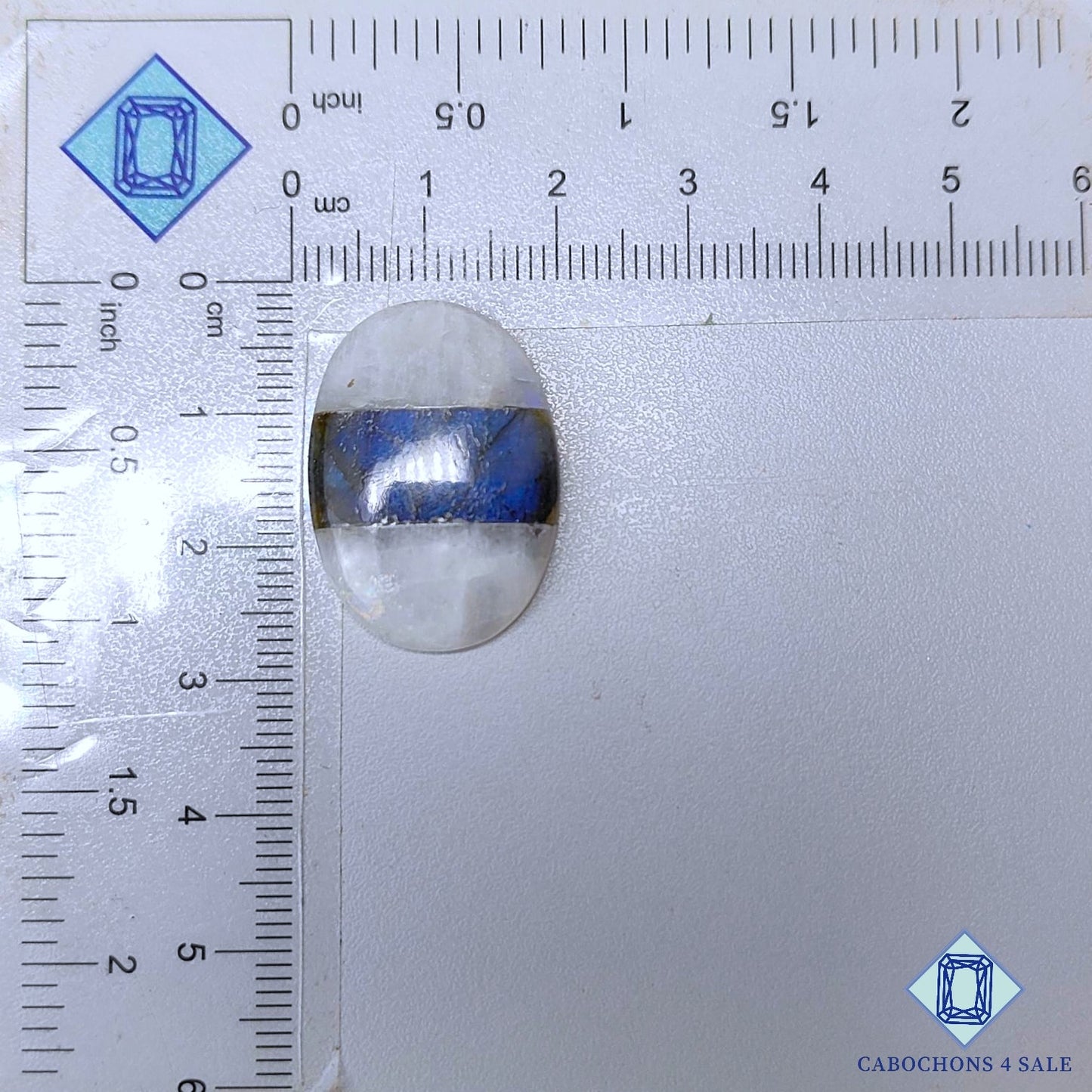 Labradorite + Moonstone Gemstone  Oval Doublets 26*19*5mm available for sale