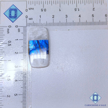 Labradorite + Moonstone Gemstone  Rectangle Doublets 30*15*4mm available for sale