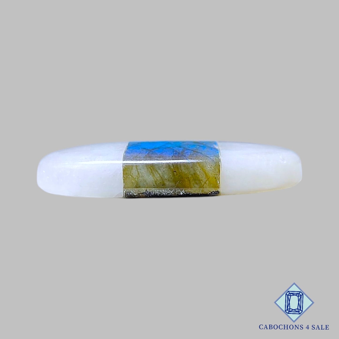 Dobletes ovalados de piedras preciosas de labradorita y piedra lunar de 31 x 19 x 5 mm disponibles para la venta