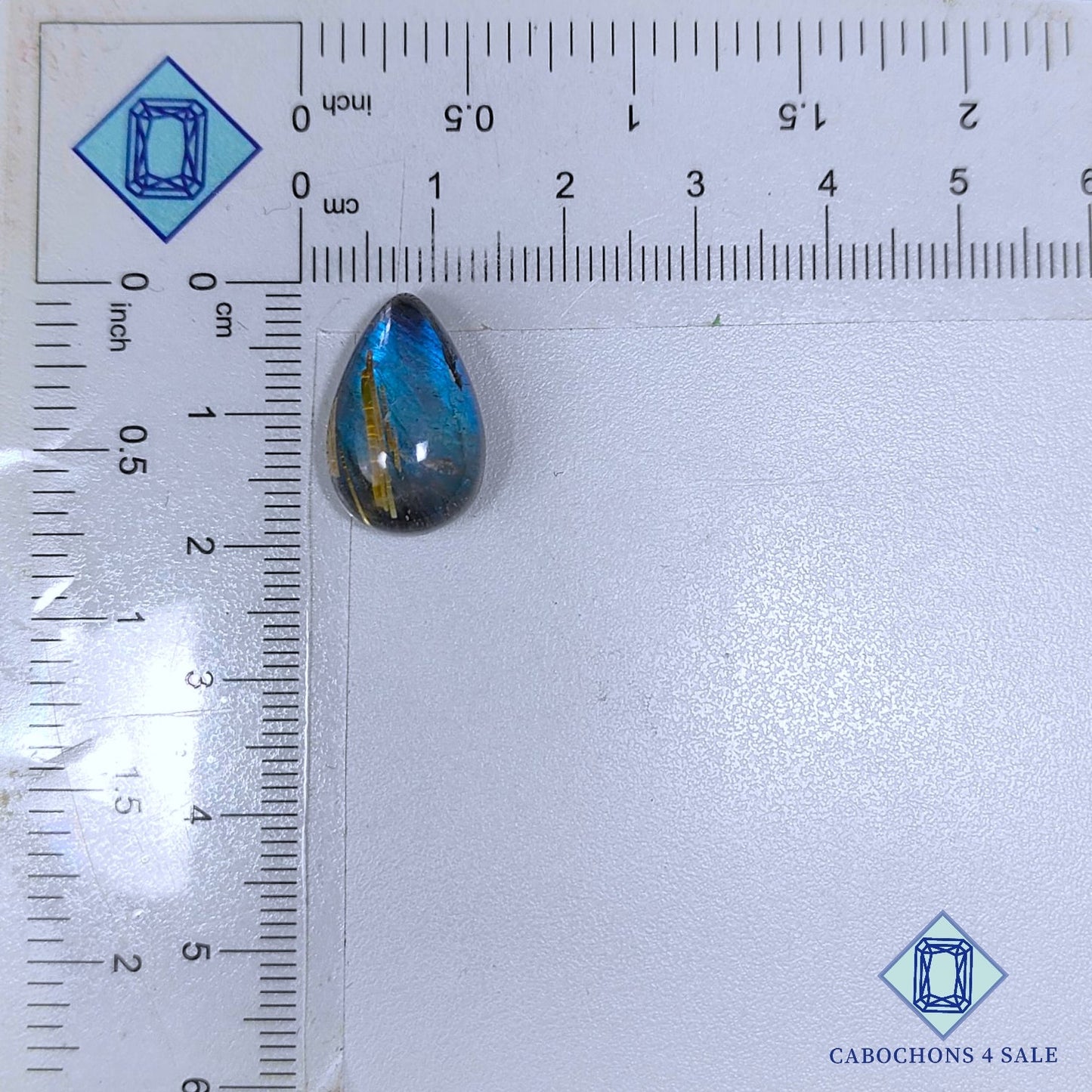 Labradorite + Rutile Quartz Doublet Pear Doublets